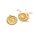 Ciondoli sole e luna dorati in acciaio inossidabile con design a rilievo per gioielli - Faccia Sole Luna Tonda Cava 29*25mm Foro 2mm Oro