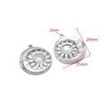 Pendenti a forma di sole e luna in acciaio inossidabile argento con altezza di 29mm - Faccia Sole Luna Tonda Cava 29*25mm Foro 2mm Color Acciaio