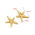 Ciondoli a stella marina placcati oro 18K per gioielli fai da te 35mm x 29mm charms - Stella Marina Grande Pressata a Olio 35*29mm Foro 1.8mm Oro