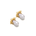 Lavender teardrop pearl pendants with gold leaf caps for DIY jewelry making - Purple Drop Pearl (24*18mm)
