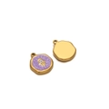 Hamsa Hand and Evil Eye purple enamel gold charms for DIY jewelry making sets - Hamsa Eye Purple