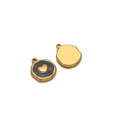 Matte gold stainless steel heart charm pendant with dark grey enamel for jewelry DIY - Heart Black