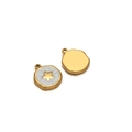 Golden irregular round pendant charm with white enamel and star for DIY jewelry - Pentagram White