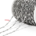 Silver stainless steel star link chain for DIY jewelry making, 4.5mm width specification - 3D Star Chain (4.5mm) / Steel