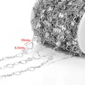 Silver stainless steel heart link chain in 10mm and 6.5mm sizes for DIY jewelry making - Heart Shape Handmade Chain / Steel