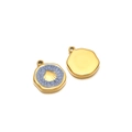 Golden mermaid tail pendant with shell relief and grey-blue base for DIY jewelry - Shell / 1.7mm Inner Hole / Blue