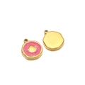 Pink fishtail pendant in matte gold finish with shell detail for DIY jewelry making - Shell / 1.7mm Inner Hole / Rose Red