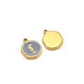 Pendentif hippocampe en émail bleu et finition dorée pour la création de bijoux DIY - Petit hippocampe / Trou Intérieur 1.7mm / Bleu