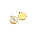 Pendentifs hippocampe en acier doré et émail blanc pour la création de bijoux DIY - Petit hippocampe / Trou Intérieur 1.7mm / Blanc
