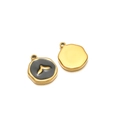 Pendentif queue de poisson en acier doré avec émail noir pour création de bijoux DIY - Queue de Poisson / Trou Intérieur 1.7mm / Noir