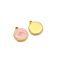 Pendentif queue de sirène doré avec émail rose et texture pour bijoux DIY - Queue de Poisson / Trou Intérieur 1.7mm / Rose