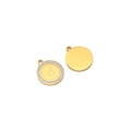 Pendente zodiacale Toro dorato con cristalli scintillanti in acciaio inossidabile - Toro / Oro