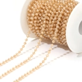 3mm champagne faceted crystal beads with fine gold metal chain for DIY jewelry - 3mm Champagne Crystal Gold