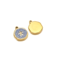 Pendentif rond irrégulier lavande avec étoile de mer dorée pour la création de bijoux - Étoile de mer / Trou Intérieur 1.7mm / Bleu