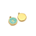 Pendentif étoile de mer dorée avec émail turquoise pour création de bijoux DIY - Étoile de mer / Trou Intérieur 1.7mm / Vert