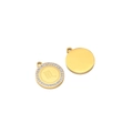 Scorpio zodiac pendant in gold finish with sparkling crystals and smooth metal back - Scorpio / Gold