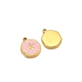 Pendentif doré irrégulier avec étoile de mer en émail rose pour bijoux DIY - Étoile de mer / Trou Intérieur 1.7mm / Rose