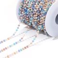 Chaîne de perles en cristal facetté 3mm couleurs macaron sur bobine blanche - 3mm Cristal Mixte Or 3