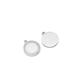 Silver Aries zodiac round pendant set with sparkling cubic zirconia on white background - Aries / Silver