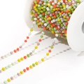 Chaîne de perles en cristal facettées multicolores 3mm pour création de bijoux - 3mm Mixte Jaune Vert Chaîne Or
