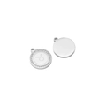 Silver stainless steel Taurus zodiac pendant with sparkling zircon circle for DIY - Taurus / Silver