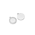 Polished stainless steel Gemini zodiac charm with crystal border and silver finish - Gemini / Silver