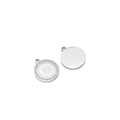 Stainless steel Cancer zodiac pendant with round zircon inlay and mirror finish - Cancer / Silver
