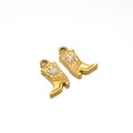 Poliertes Gold-Edelstahl Western-Stiefel Anhänger mit Stern-Detail für DIY-Schmuck - Goldene Stiefel Stern Weiß