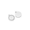 Silver Pisces zodiac pendant with sparkling crystals and polished stainless steel finish - Pisces / Silver