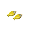 Ciondoli a forma di pesce in acciaio dorato con smalto giallo e occhio di bue - Giallo Limone