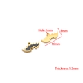 Gold and black enamel bat pendants for Halloween jewelry making with dimensions - Black Bat Single Enamel