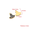 Halloween witch hat pendant in gold finish with black enamel and star details - Star Witch Hat Black Enamel