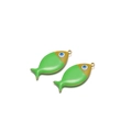 Ciondoli a forma di pesce dorato in acciaio inossidabile con smalto verde e giallo DIY - Verde Erba