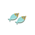 Ciondoli a forma di pesce in acciaio dorato con smalto blu e verde per gioielli fai da te - Verde chiaro