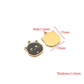 Halloween black ghost cat pendant in gold finish with precise dimensions for DIY jewelry - Demon Face (Black Enamel)