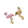Pendentifs flamant rose en émail et or pour la création de bijoux DIY et colliers - Rose