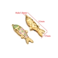 51mm Stainless Steel Fish Charms in Gold and Enamel for DIY Jewelry Making - Green And Pink Gold Fish (F2721)