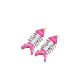 Pink and white fishbone pendants in gold finish for DIY earring and necklace making - Rose Pink
