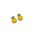 Vibrant yellow apple fruit pendant in stainless steel for DIY jewelry making - Lemon Yellow