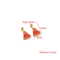 Golden Fu character charms with red enamel for DIY necklaces and earrings, 14x8mm - Red Broom Single Enamel
