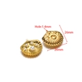 Gold shell pendant with white pearls and 1.4mm hole for DIY ocean jewelry making - Beige Gold Shell (F2722)