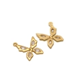 Golden butterfly pendant charms with marquise-cut sparkling crystals for DIY jewelry making - Gold Butterfly White / 24*20MM