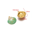 Green enamel shell pendant with pearl and starfish charm for DIY jewelry making - Green Shell Starfish (F2723)