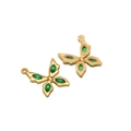 Golden butterfly charms with green marquis resin stones for DIY necklace and earrings - Gold Butterfly Green / 24*20MM