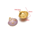 Purple scallop shell pendant with starfish and pearl detail, sized 20x19mm for DIY jewelry - Purple Shell Starfish (F2723)