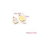 Halloween mummy charm in gold-plated stainless steel with white enamel finish - White Mummy Single Enamel
