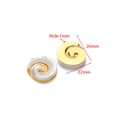 White shell spiral pendant in stainless steel with gold accents for DIY jewelry - Gold Conch With Stone (F2726)