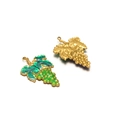Golden and green enamel grape charms for DIY necklaces with sparkling glitter details - Gold Grape Green Enamel