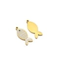 Ciondolo a forma di pesce dorato con smalto bianco per gioielli fai-da-te - Forma di Pesce (18*7.5*1.3mm) / Oro/Bianco