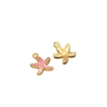 Starfish charms in gold finish and pink enamel for DIY jewelry making and necklaces - Gold Starfish Pink Enamel